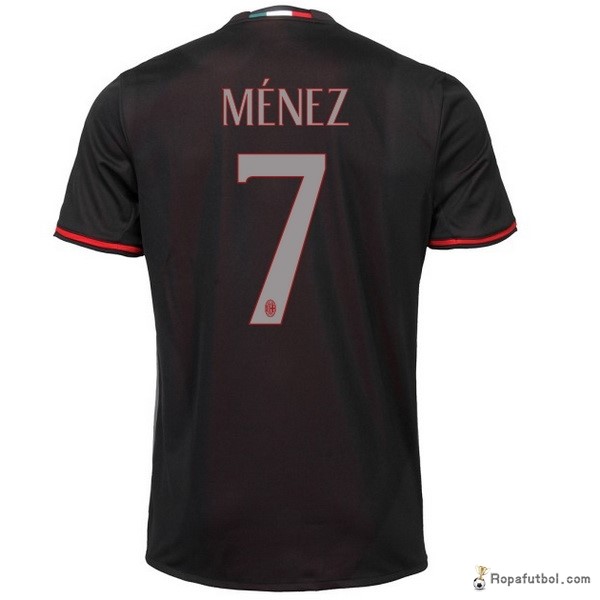 Camiseta AC Milan Replica Primera Ropa Menez 2016/17 Negro